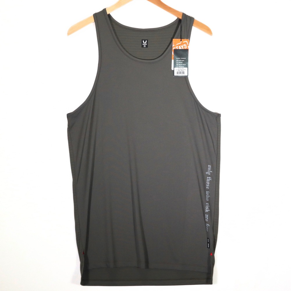 ASRV Tank Top Mens Medium Deep Taupe 3D Knit Athletic Training Gym Workout
